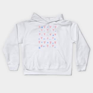 Pink hearts pattern Kids Hoodie